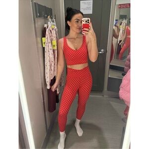 all in motion Red Polka Dot High-Rise Leggings & Crop Tank.   Top m legg large